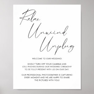 Poster Élégant script de calligraphie noire Mariage débra