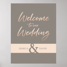 Élégant script Faux Foil Mariage