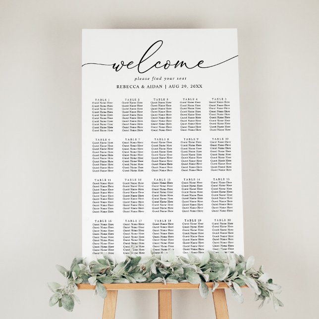 Poster Élégant Script Mariage noir et blanc Siège (Créateur téléchargé)