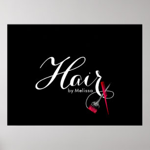 Poster Élégant Script moderne Liste de stylist cheveux no