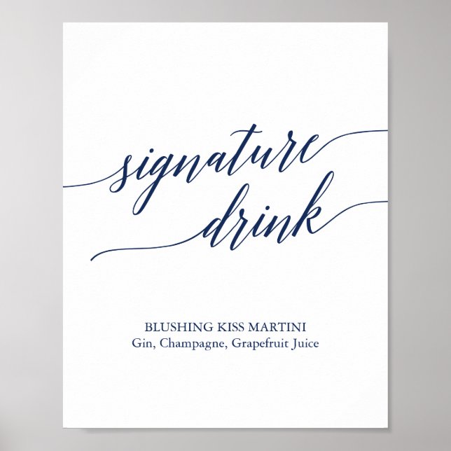 Poster Élégant signature de calligraphie de marine Boisso (Devant)