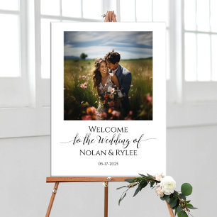 Poster Elégant signe d'accueil de mariage calligraphie mo