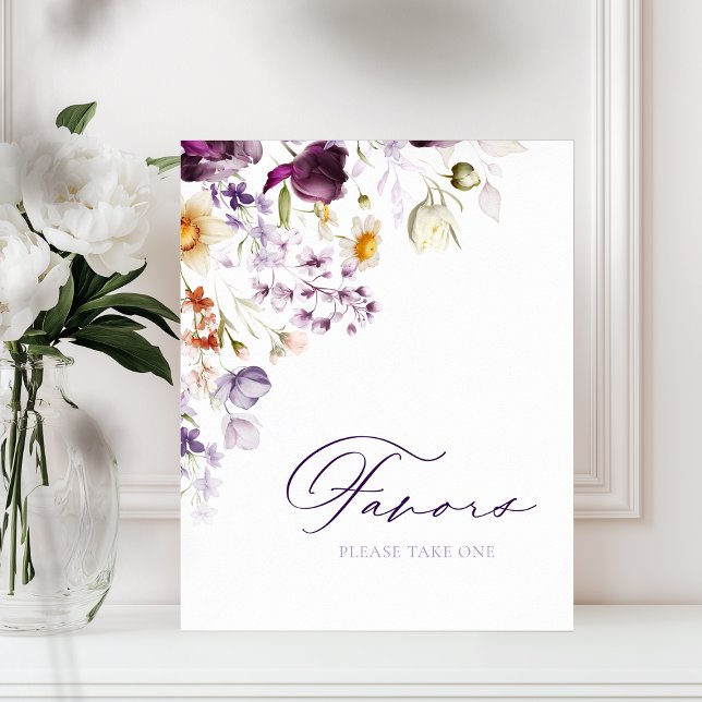 Poster Élégant signe des faveurs florales (Créateur téléchargé)