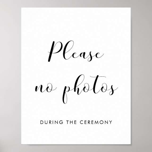 Poster Élégant S'il vous plaît pas de photos mariage sign (Devant)