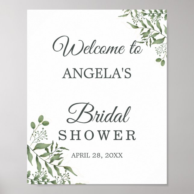 Poster Elégant succulent Eucalyptus Feuille nuptiale douc (Devant)