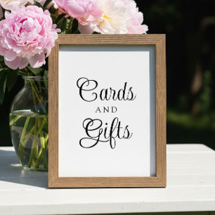 Poster Élégant symbole minimaliste "Cartes et Cadeaux"