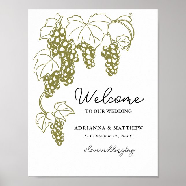 Poster Élégant vignoble | SIGNE Mariage D'Italie (Devant)