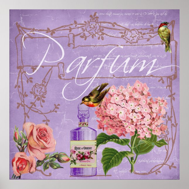 Poster Elegant Vintage Ladies Boudoir Parfum  (Devant)