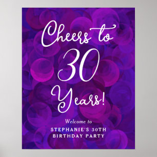 Poster Elégant violet encourage à 30 ans 30e anniversaire