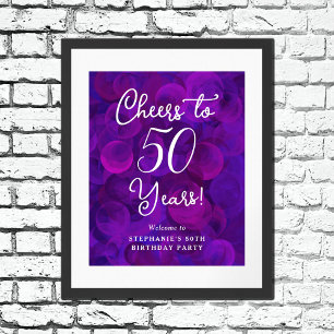 Poster Elégant violet encourage à 50 ans 50e anniversaire