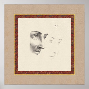 Poster Élégant visage masculin classique en profil Vieu