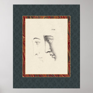 Poster Elégant visage masculin classique en profil Vieux 