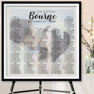 Poster Élégant votre photo ici Mariage Seating Chart