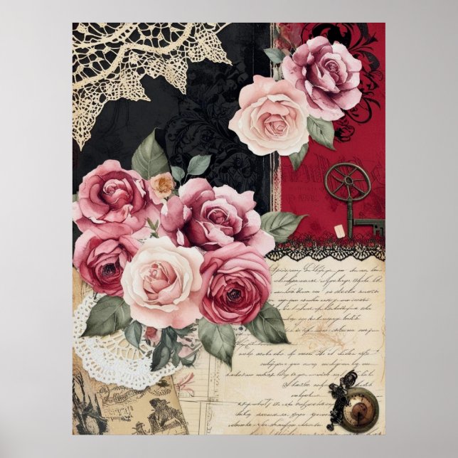 Poster Élégant Whimsical Romantique Gothique Vintage (Devant)
