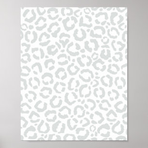 Poster Elegant White Gray Leopard Cheetah Animal Print