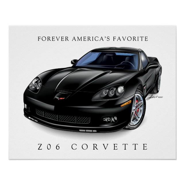 POSTER ÉLÉGANT Z-06 VETTE ILLUSTRATION (Devant)