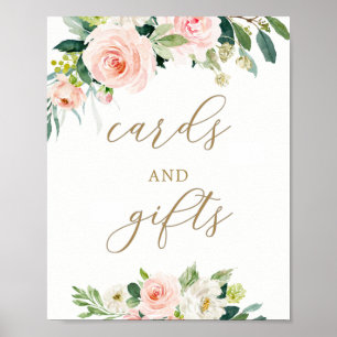 Poster Elégante Aquarelle Blush Cartes et Cadeaux Floraux