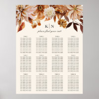 Elégante aquarelle d'automne Floral | Siège Mariag