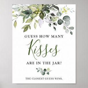 Poster Elégante aquarelle Eucalyptus Fête des mariées Pos