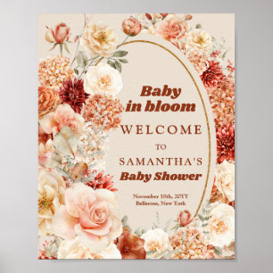 Poster Elégante aquarelle fleur de jardin sauvage Panneau