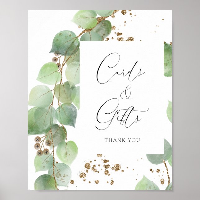 Poster Elégante aquarelle Verdure Cartes de Mariage & Cad (Devant)