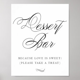 Poster Elégante barre de dessert Calligraphie noire Tab