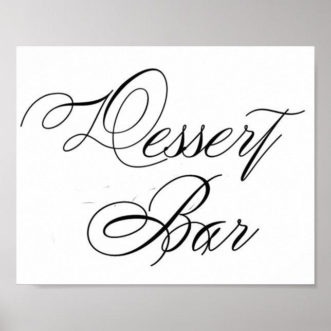 Poster Élégante barre de dessert Script noir | Signal hor (Devant)