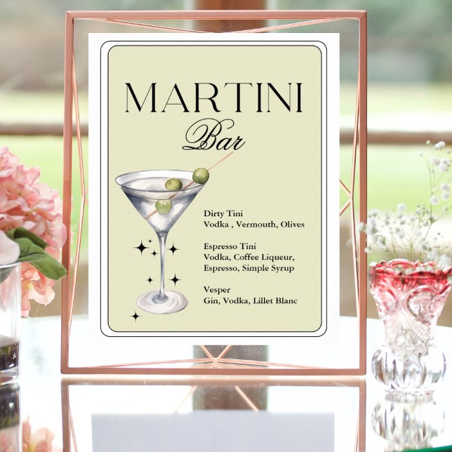 Poster Élégante barre de Martini chic (Créateur téléchargé)