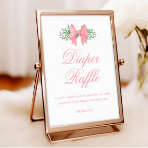 Poster Élégante béquille rose Baby shower chevalier Raffl
