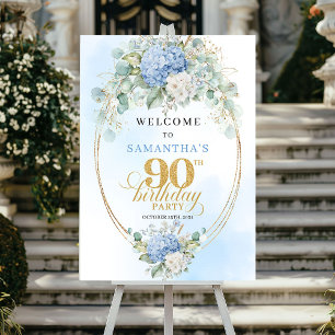 Poster Élégante Bienvenue pour les 90 ans de naissance aq
