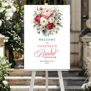 Poster Élégante Bienvenue pour une Fête de Mariage Floral