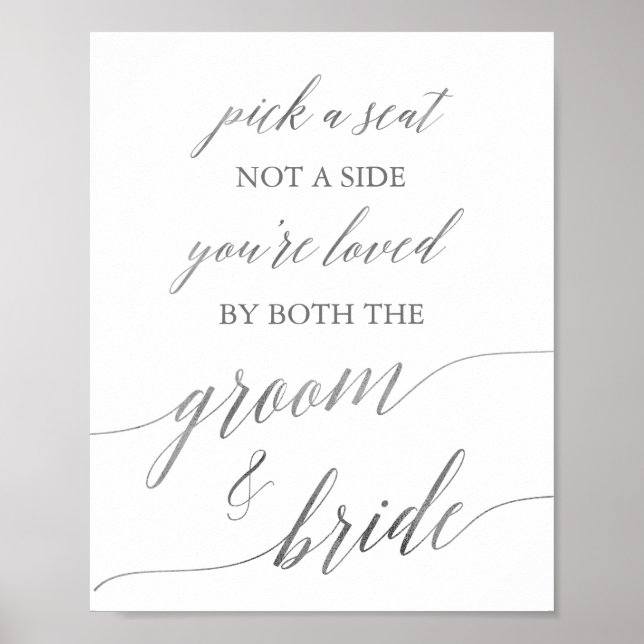 Poster Élégante Calligraphie Argent Choisir Un Panneau De (Devant)