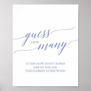 Poster Élégante Calligraphie Bleue Devine Combien De Bais