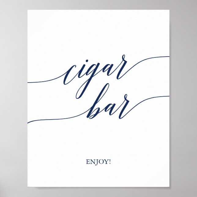 Poster Élégante calligraphie de marine Cigar Bar Signal (Devant)
