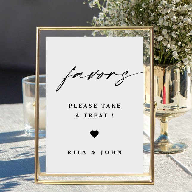 Poster Élégante calligraphie Favoriser le Mariage Panneau (Créateur téléchargé)