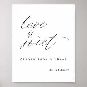 Poster Élégante calligraphie Mariage L'amour est doux sig