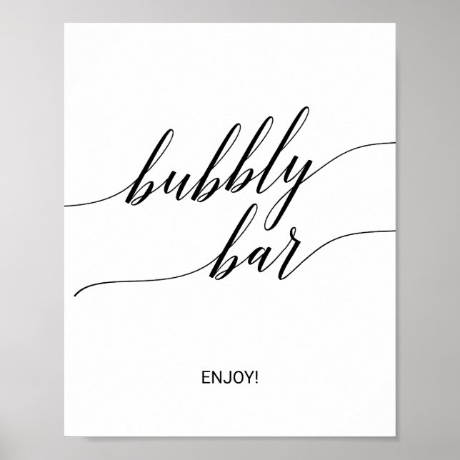 Poster Élégante calligraphie noire Balises à bulles (Devant)