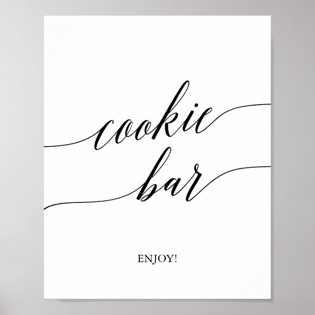 Poster Élégante calligraphie noire Barre de cookies Signa (Devant)