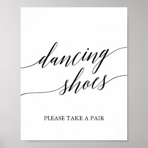 Poster Élégante calligraphie noire Chaussures de danse