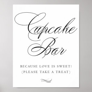 Poster Élégante Calligraphie noire de la barre de Cupcake