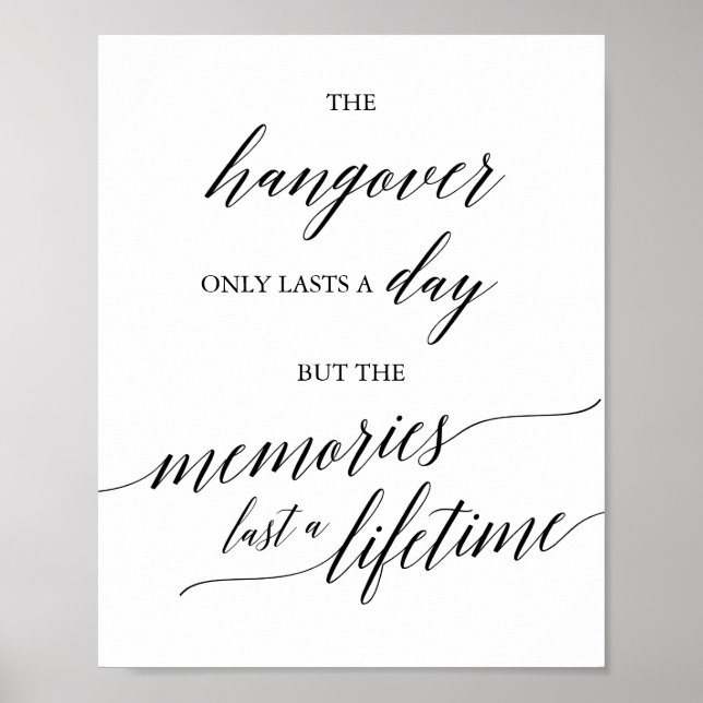 Poster Élégante calligraphie noire Hangover & Souvenirs S (Devant)