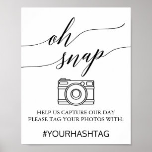 Poster Élégante calligraphie noire Oh Snap Sign