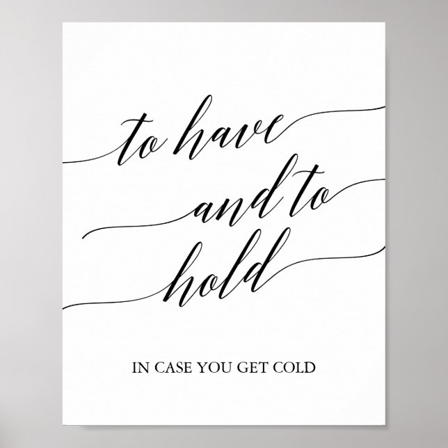 Poster Élégante calligraphie noire pour avoir et tenir un (Devant)