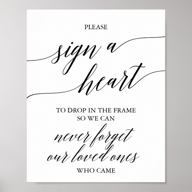 Poster Élégante calligraphie noire S'il vous plaît signer (Devant)