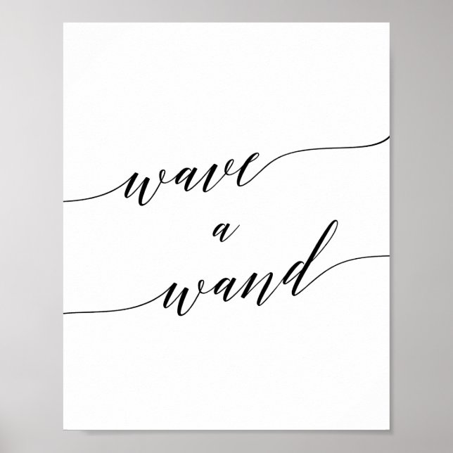Poster Élégante calligraphie noire Vague une baguette (Devant)