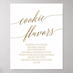 Poster Élégante calligraphie or Cookie Flavours Signal