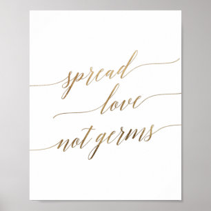 Poster Élégante calligraphie Or Répandu Amour Pas Germes