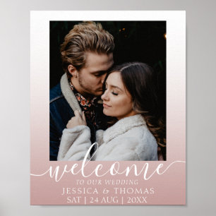 Poster Élégante calligraphie Photo Rose Gold Mariage Post