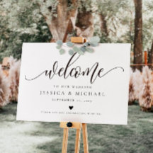 Élégante calligraphie Signal Mariage de bienvenue