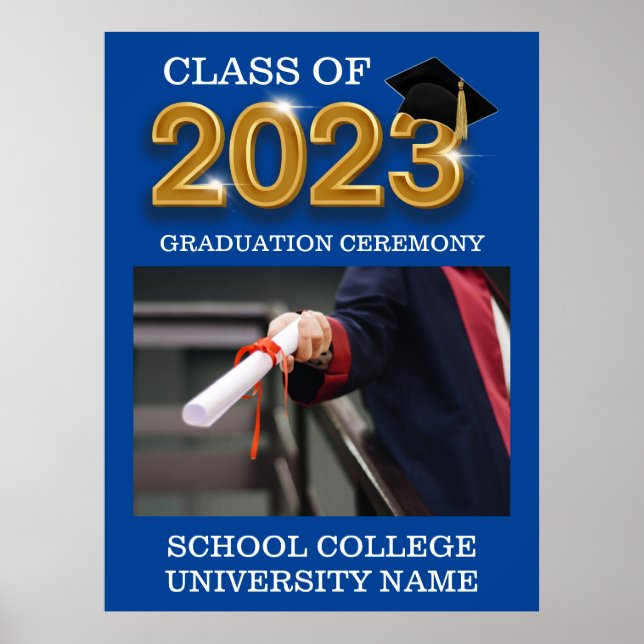 Poster Élégante Cérémonie de graduation moderne classe de (Devant)